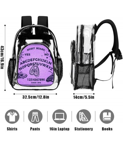 Clear Backpack Black Gothic Skull Skeleton Sun Moon Witch Magic Spirit Board Stadium Approved Clear Backpacks Small Clear Bag...