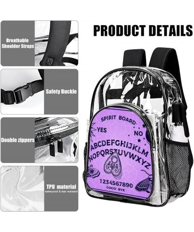 Clear Backpack Black Gothic Skull Skeleton Sun Moon Witch Magic Spirit Board Stadium Approved Clear Backpacks Small Clear Bag...