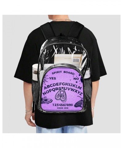 Clear Backpack Black Gothic Skull Skeleton Sun Moon Witch Magic Spirit Board Stadium Approved Clear Backpacks Small Clear Bag...