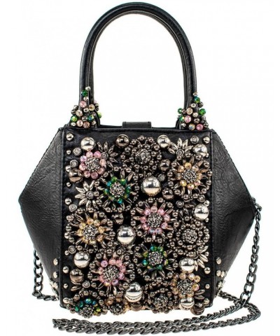 Night Life Beaded Top Handle Handbag, Black $64.57 Handbags