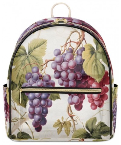 Grape Fruit Theme Backpack Purse for Women PU Leather Lightweight Ladies Shoulder Fashion Satchel Bags Travel Casual Daypack ...