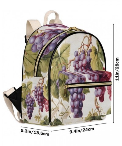 Grape Fruit Theme Backpack Purse for Women PU Leather Lightweight Ladies Shoulder Fashion Satchel Bags Travel Casual Daypack ...