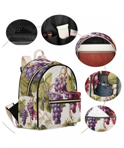 Grape Fruit Theme Backpack Purse for Women PU Leather Lightweight Ladies Shoulder Fashion Satchel Bags Travel Casual Daypack ...