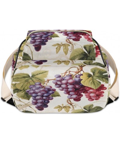 Grape Fruit Theme Backpack Purse for Women PU Leather Lightweight Ladies Shoulder Fashion Satchel Bags Travel Casual Daypack ...