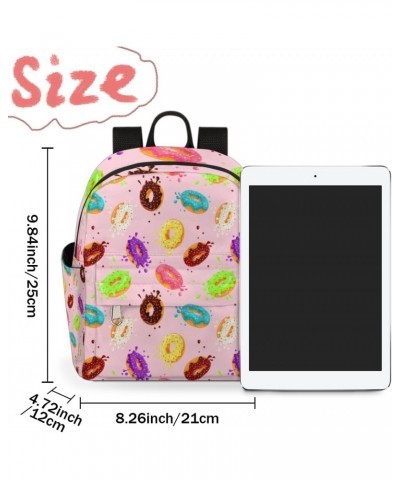 Colorful Chocolate Doughnuts Mini Backpack Purse for Women, Doughnuts Small Fashion Daypack Lightweight, Cute Casual Travel B...