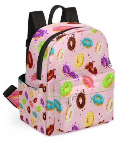 Colorful Chocolate Doughnuts Mini Backpack Purse for Women, Doughnuts Small Fashion Daypack Lightweight, Cute Casual Travel B...