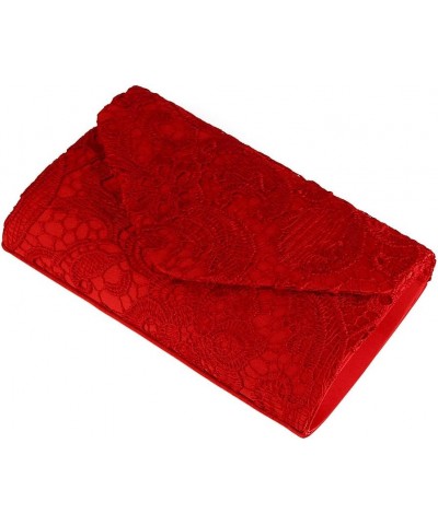 Evening Clutch Womens Floral Lace Envelope Clutch Purses Handbags For Wedding And Party Red $12.99 Evening Bags