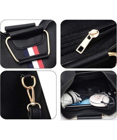 Handbag for Women Tote Bag Pouch Handbag Purse Messenger Bag Wallet 2 Pcs Set Black $21.05 Totes