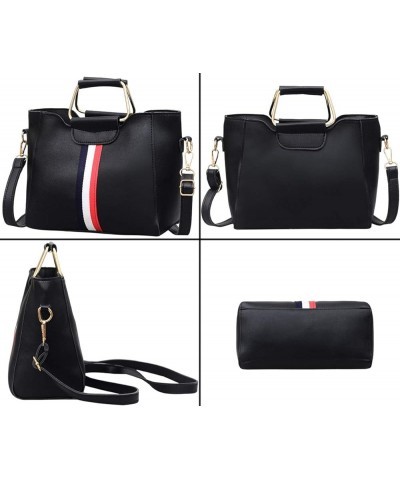 Handbag for Women Tote Bag Pouch Handbag Purse Messenger Bag Wallet 2 Pcs Set Black $21.05 Totes