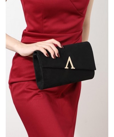 Women's Metal Envelope Foldover Bag Fashionable Clutch Bag Crossbody Bag Strap Apricot One-Size Black $23.46 Totes