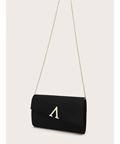 Women's Metal Envelope Foldover Bag Fashionable Clutch Bag Crossbody Bag Strap Apricot One-Size Black $23.46 Totes