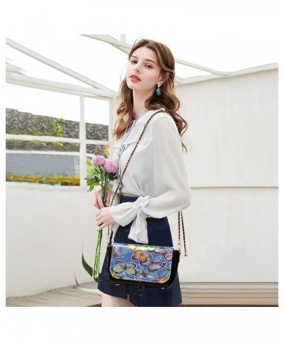 Crossbody Bags for Women Trendy Women's Black Shoulder Bag Small PU Leather Flap Cross Body Bag Handbags Pattern13 $23.36 Cro...