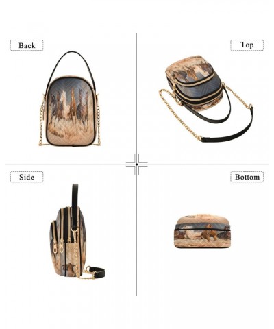 Chain Crossbody Bags for Women Running Horse Quilted Shoulder Crossbody Handbags Travel Cross Body Cell Phone Purses Bags $11...