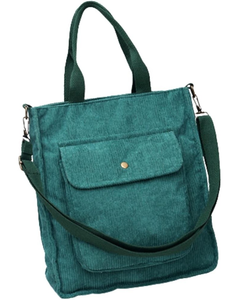 Corduroy Bag for Women Bookbag Handbag Autumn and Winter College Backpack Female Canvas Backpack (Black) Green $13.09 Backpacks