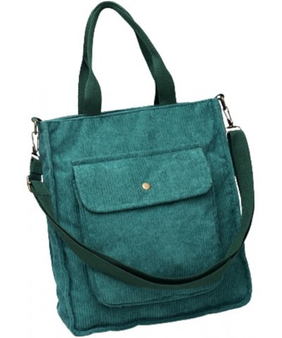 Corduroy Bag for Women Bookbag Handbag Autumn and Winter College Backpack Female Canvas Backpack (Black) Green $13.09 Backpacks