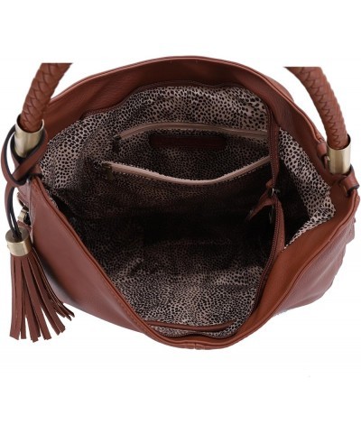 Large Concealed Carry PU leather Hobo Shoulder Bag For Women With Crossbody Strap and Detachable Holster Brown $24.00 Hobo Bags