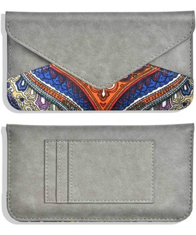 Women's Card Wallet Envelope Style Credit Card Holder Cute Cash Wallet for Ladies Blue Canvas with PU Leather $9.43 Wallets