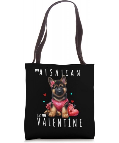 Valentine for Alsatian Puppy Dog Lover Owner Mom Girl Tote Bag $10.50 Totes