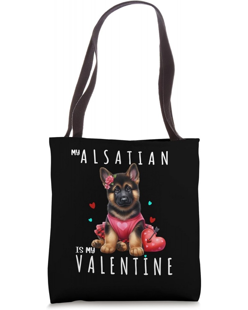 Valentine for Alsatian Puppy Dog Lover Owner Mom Girl Tote Bag $10.50 Totes