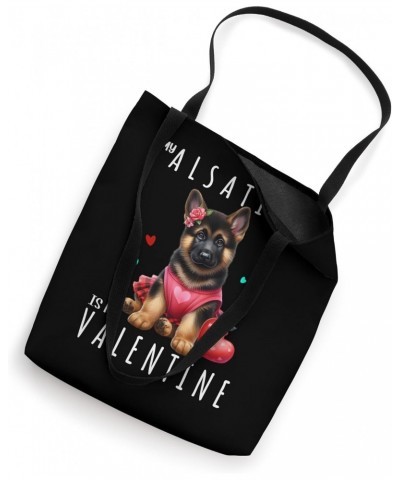 Valentine for Alsatian Puppy Dog Lover Owner Mom Girl Tote Bag $10.50 Totes