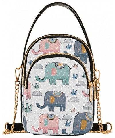 Joko lvery Elephants Cross Body Purse Crossbody Bags Shoulder Bag Chain Handbag for Women Gifts Work $12.75 Crossbody Bags