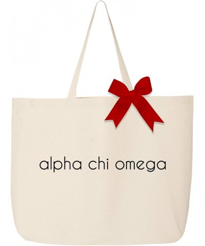 Tote Bags with Color Bow - Classic Sorority Name Design - Large Canvas Tote Bag for Women and Sisterhood Alpha Chi Omega $14....