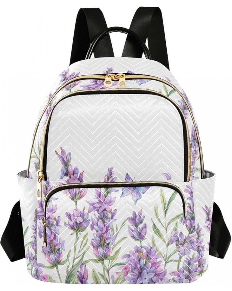 Travel Backpack Purse for Women Fashion Anti-theft Work Casual Lavender Flowers Daypack Shoulder Bag Medium Size Small $15.54...