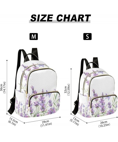 Travel Backpack Purse for Women Fashion Anti-theft Work Casual Lavender Flowers Daypack Shoulder Bag Medium Size Small $15.54...