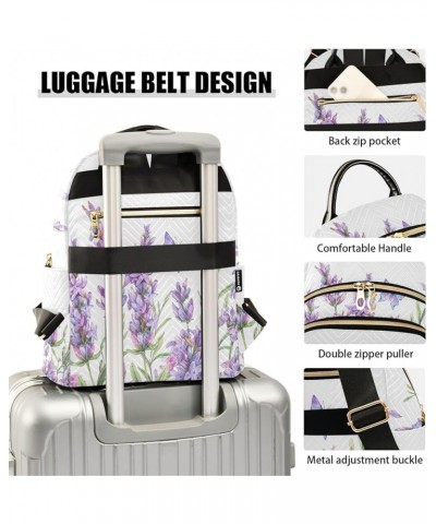 Travel Backpack Purse for Women Fashion Anti-theft Work Casual Lavender Flowers Daypack Shoulder Bag Medium Size Small $15.54...