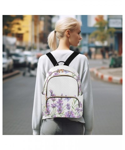 Travel Backpack Purse for Women Fashion Anti-theft Work Casual Lavender Flowers Daypack Shoulder Bag Medium Size Small $15.54...