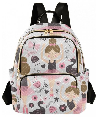 Cute Ballerina Girl Backpack for Women Shoulder Bag Lightweight Mini Backpack Casual Daypack Back Pack for Travel Small(11.41...