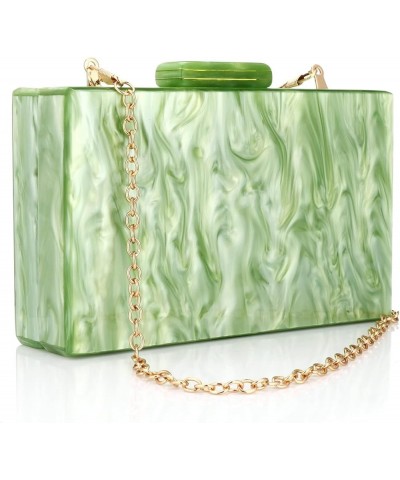 Women Acrylic Clutch Bag Evening Box Purses Marble Handbag for Wedding Party Cocktail Green $40.17 Evening Bags