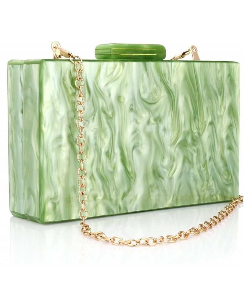 Women Acrylic Clutch Bag Evening Box Purses Marble Handbag for Wedding Party Cocktail Green $40.17 Evening Bags