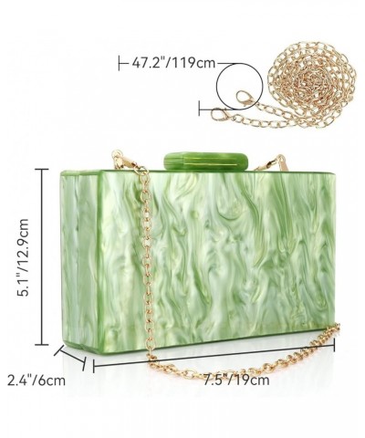 Women Acrylic Clutch Bag Evening Box Purses Marble Handbag for Wedding Party Cocktail Green $40.17 Evening Bags