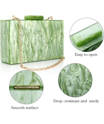 Women Acrylic Clutch Bag Evening Box Purses Marble Handbag for Wedding Party Cocktail Green $40.17 Evening Bags