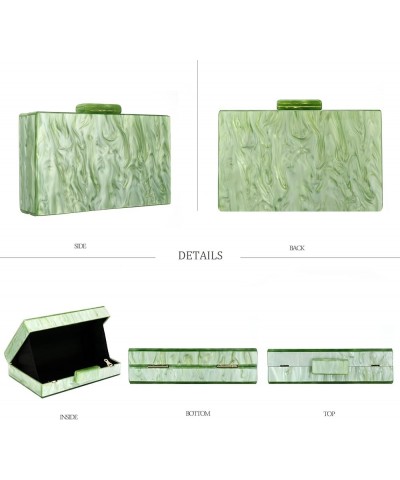 Women Acrylic Clutch Bag Evening Box Purses Marble Handbag for Wedding Party Cocktail Green $40.17 Evening Bags