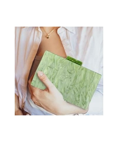 Women Acrylic Clutch Bag Evening Box Purses Marble Handbag for Wedding Party Cocktail Green $40.17 Evening Bags