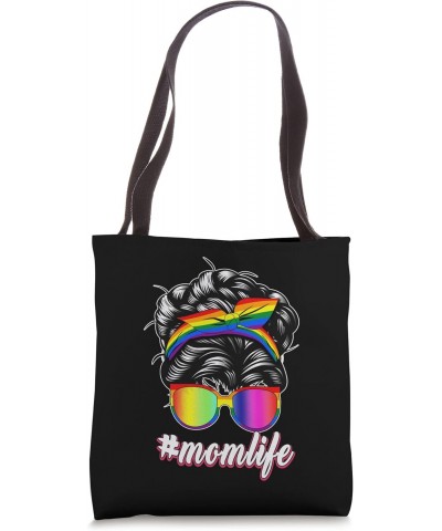 Momlife - Messy Buns Pride Mom Tote Bag $15.39 Totes