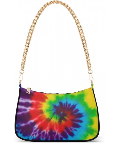 Chamomiles Flower Small Purses Hobo Tote Bag Womens Handbags Designer Chain One Shoulder Purse Rainbow Color Tie Dye $14.40 S...