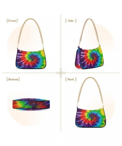 Chamomiles Flower Small Purses Hobo Tote Bag Womens Handbags Designer Chain One Shoulder Purse Rainbow Color Tie Dye $14.40 S...