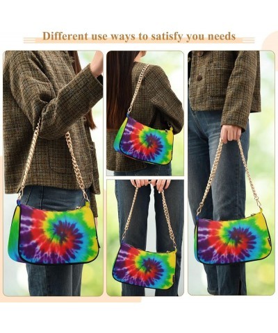 Chamomiles Flower Small Purses Hobo Tote Bag Womens Handbags Designer Chain One Shoulder Purse Rainbow Color Tie Dye $14.40 S...