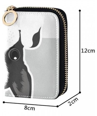 Cavalier King Charles Spaniel Dog Face HeadGrey Credit Card Coin wallet, RFID Blocking Compact Women Leather Card Holder, Key...