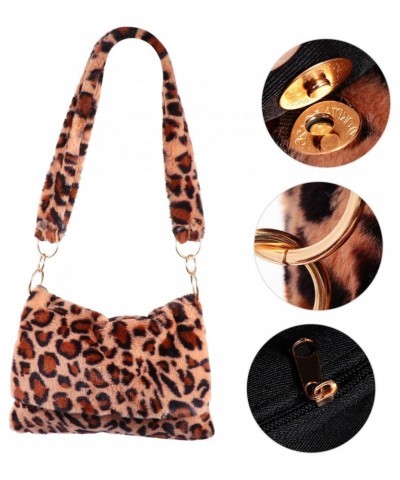 3 Pcs Plush Tote Bag Women Plush Bag Womens Bag Sling Bag Lady Plush Leopard Over The Shoulder Purses for Women Cow Crossbody...