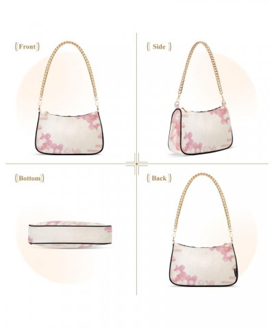 Clutch Shoulder Bags Tote Evening Purse Handbags for Women Hobo Bags Pink Cherry Blossom Floral with Zipper Closure $13.12 Totes