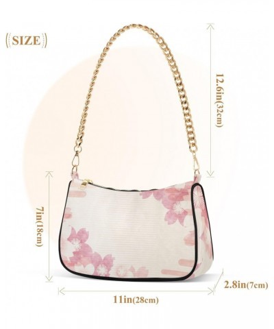 Clutch Shoulder Bags Tote Evening Purse Handbags for Women Hobo Bags Pink Cherry Blossom Floral with Zipper Closure $13.12 Totes