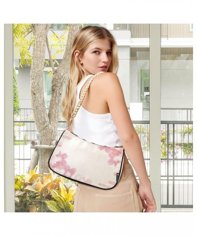 Clutch Shoulder Bags Tote Evening Purse Handbags for Women Hobo Bags Pink Cherry Blossom Floral with Zipper Closure $13.12 Totes