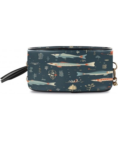 Crossbody Purse Small Crossbody Bags Shoulder Handbags Blue Orange Fish for Women $11.75 Shoulder Bags