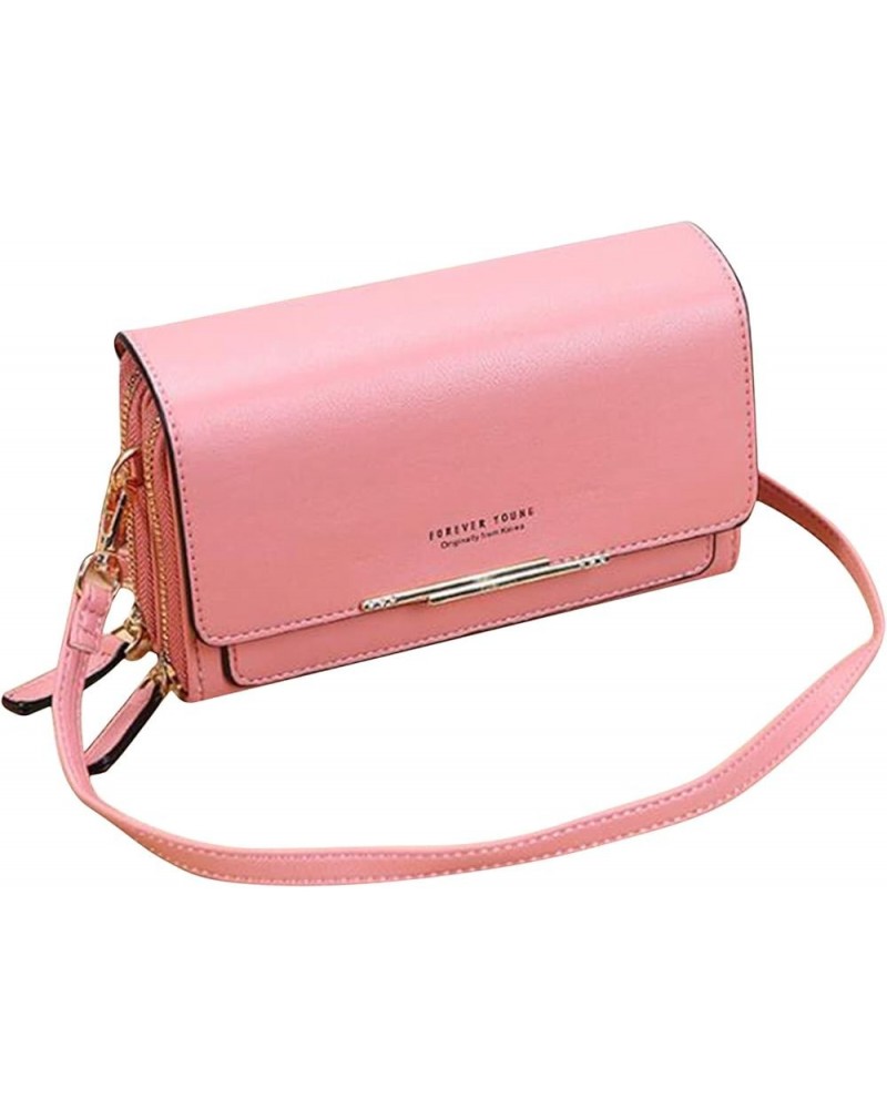 Women's Faux Leather Large-Capacity Clutch Shoulder Bags,red Pink $11.56 Clutches