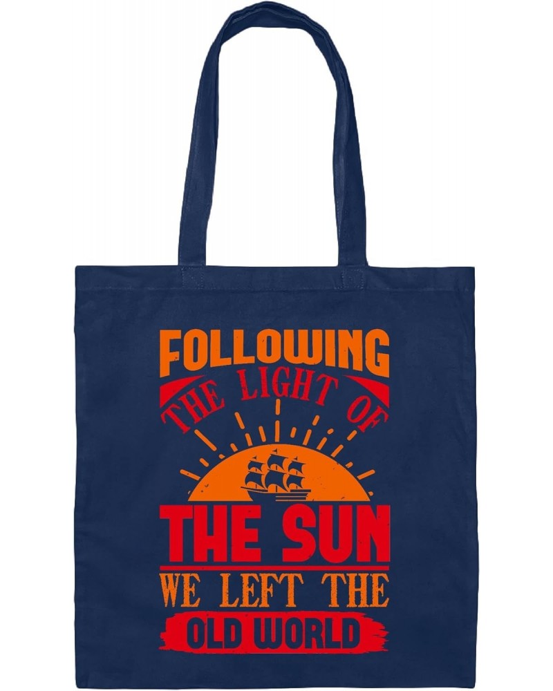 Columbus Day 15 Gift of Sunlight for Old World Followers For Everyone Navy Black Multicolor Canvas Tote Bag $14.78 Totes