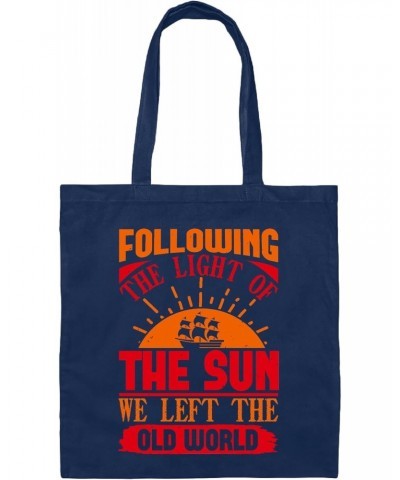 Columbus Day 15 Gift of Sunlight for Old World Followers For Everyone Navy Black Multicolor Canvas Tote Bag $14.78 Totes